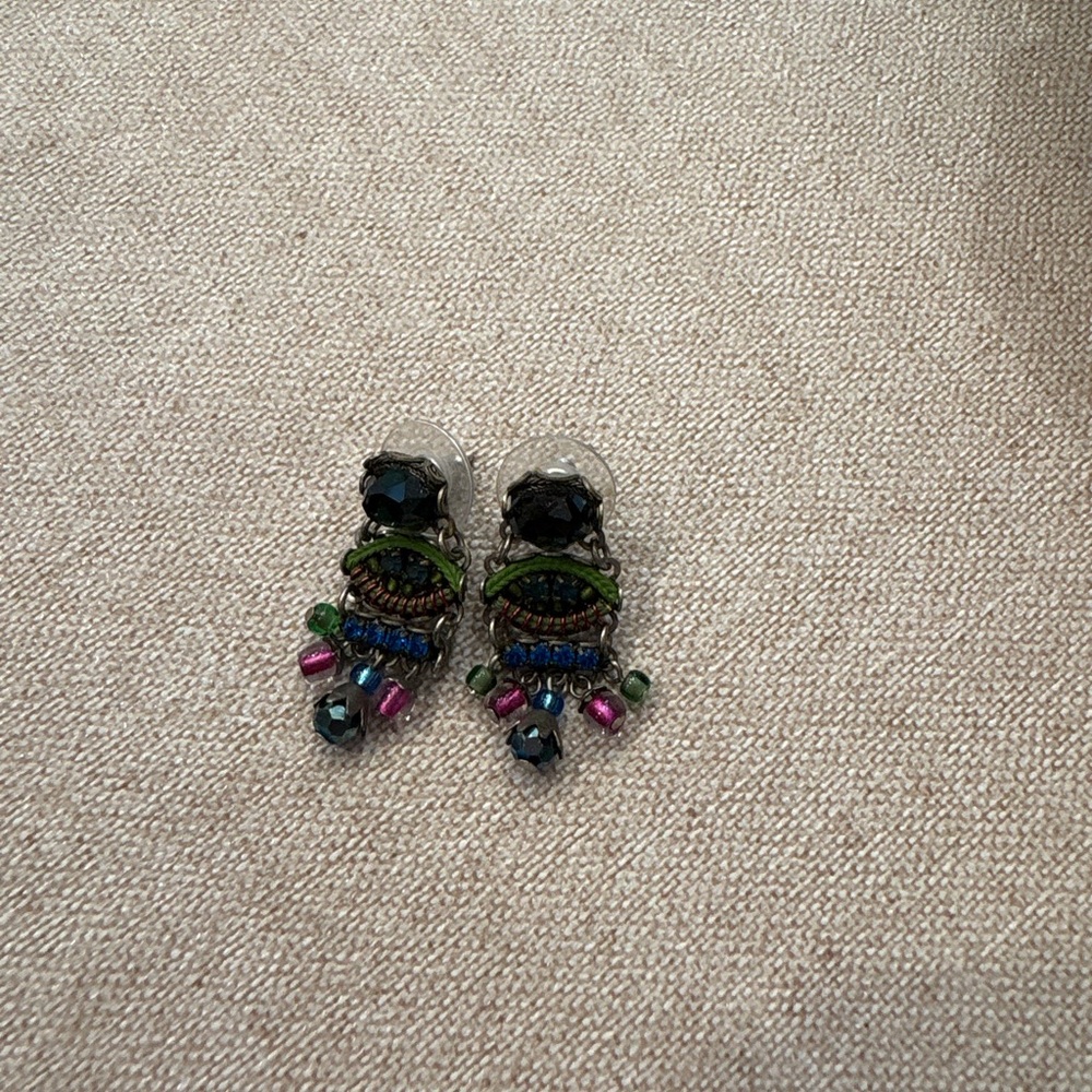 Ayala Bar Artisan Petite Earrings – Multicolor Beaded Dangles
